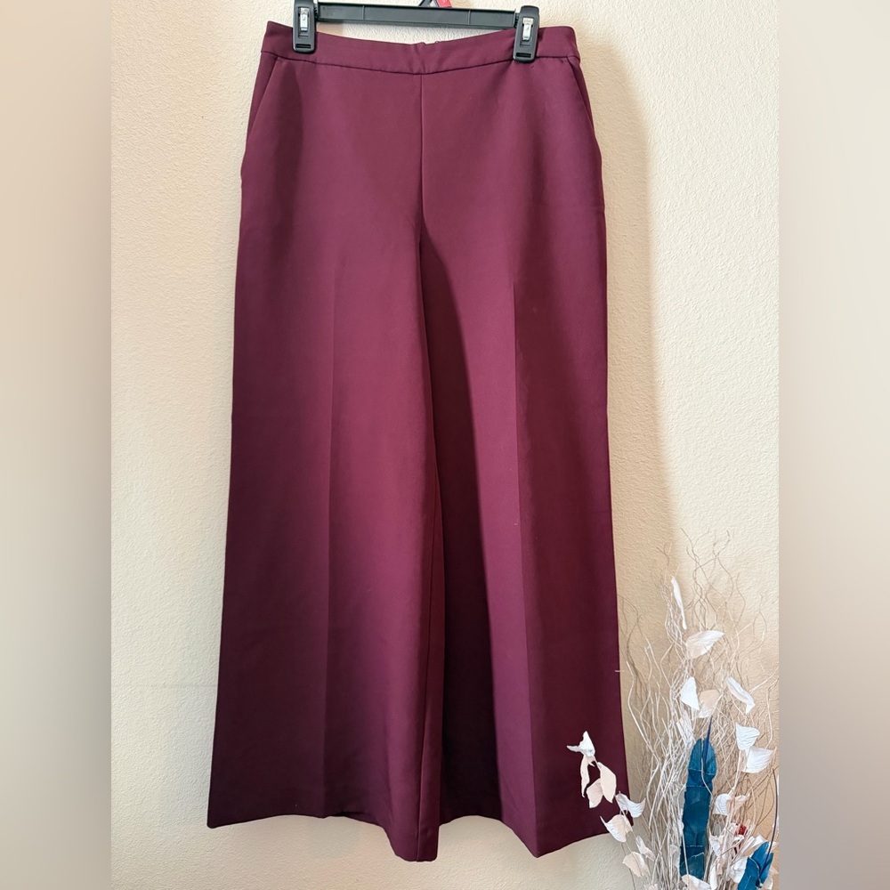 Worthington Rich Maroon Wide-Leg Pants